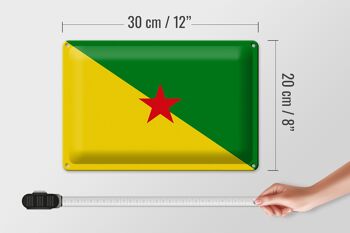 Panneau en étain drapeau de la Guyane française, 30x20cm, drapeau français 4