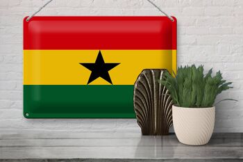 Signe en étain drapeau du Ghana 30x20cm, drapeau du Ghana 3