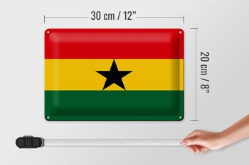 Signe en étain drapeau du Ghana 30x20cm, drapeau du Ghana 4