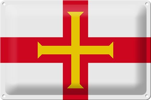 Blechschild Flagge Guernsey 30x20cm Flag of Guernsey