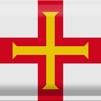 Targa in metallo Bandiera Guernsey 30x20 cm Bandiera di Guernsey