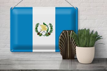 Drapeau en étain du Guatemala, 30x20cm, drapeau du Guatemala 3