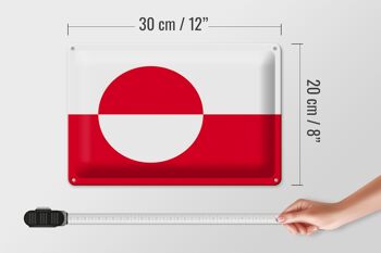 Signe en étain drapeau du Groenland 30x20cm drapeau du Groenland 4