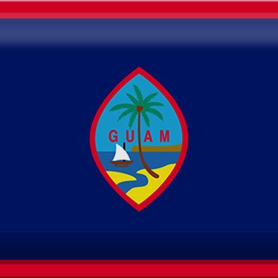 Targa in metallo Bandiera di Guam 30x20 cm Bandiera di Guam