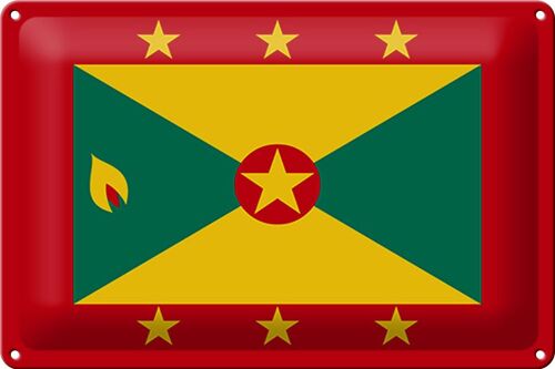 Blechschild Flagge Grenada 30x20cm Flag of Grenada