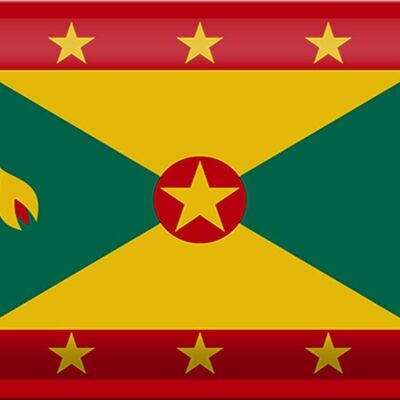 Blechschild Flagge Grenada 30x20cm Flag of Grenada