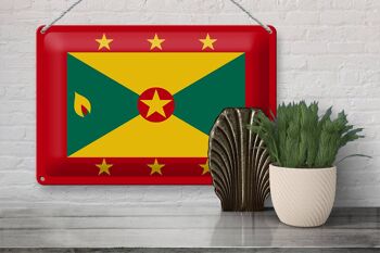 Signe en étain drapeau de la Grenade 30x20cm drapeau de la Grenade 3