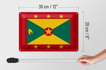 Signe en étain drapeau de la Grenade 30x20cm drapeau de la Grenade 4