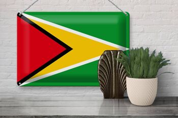 Signe en étain drapeau Guyane 30x20cm drapeau de la Guyane 3