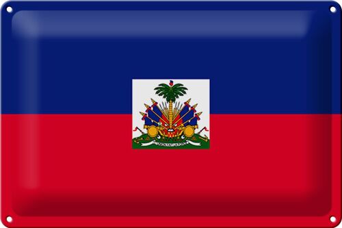 Blechschild Flagge Haiti 30x20cm Flag of Haiti