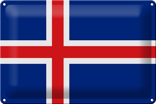 Blechschild Flagge Island 30x20cm Flag of Iceland