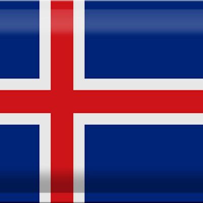 Cartel de chapa Bandera de Islandia 30x20cm Bandera de Islandia