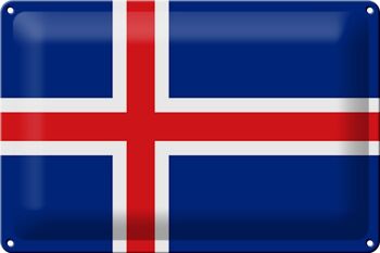 Drapeau en étain de l'islande, 30x20cm, drapeau de l'islande 1