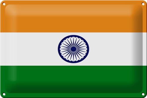 Blechschild Flagge Indien 30x20cm Flag of India
