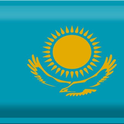 Blechschild Flagge Kasachstan 30x20cm Flag of Kazakhstan