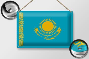 Signe en étain drapeau du Kazakhstan 30x20cm drapeau du Kazakhstan 2