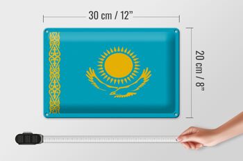 Signe en étain drapeau du Kazakhstan 30x20cm drapeau du Kazakhstan 4