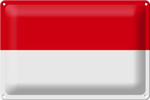 Blechschild Flagge Indonesien 30x20cm Flag of Indonesia