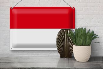Drapeau en étain de l'indonésie, 30x20cm, drapeau de l'indonésie 3