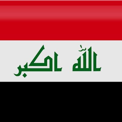 Targa in metallo Bandiera Iraq 30x20 cm Bandiera dell'Iraq