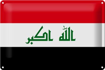 Signe en étain drapeau Irak 30x20cm drapeau de l'irak 1