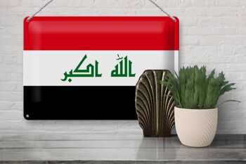 Signe en étain drapeau Irak 30x20cm drapeau de l'irak 3