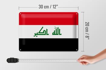 Signe en étain drapeau Irak 30x20cm drapeau de l'irak 4