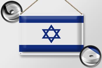 Signe en étain drapeau d'israël 30x20cm, drapeau d'israël 2