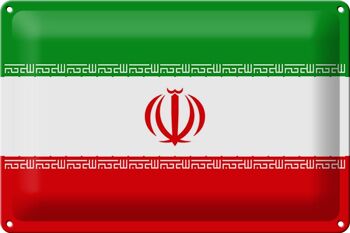 Signe en étain Drapeau de l'Iran 30x20cm Drapeau de l'Iran 1