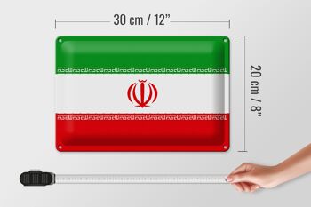 Signe en étain Drapeau de l'Iran 30x20cm Drapeau de l'Iran 4