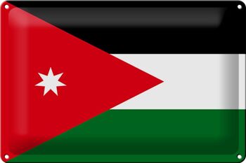 Signe en étain drapeau de la Jordanie 30x20cm drapeau de la Jordanie 1
