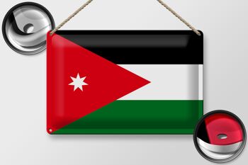 Signe en étain drapeau de la Jordanie 30x20cm drapeau de la Jordanie 2