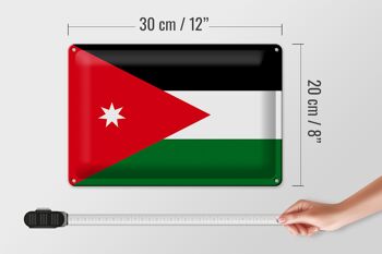 Signe en étain drapeau de la Jordanie 30x20cm drapeau de la Jordanie 4