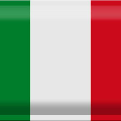 Signe en étain drapeau italie 30x20cm drapeau de l'italie