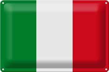 Signe en étain drapeau italie 30x20cm drapeau de l'italie 1