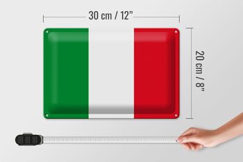 Signe en étain drapeau italie 30x20cm drapeau de l'italie 4