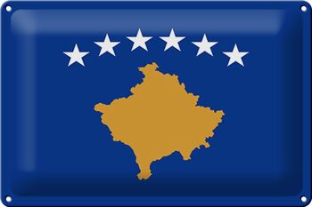 Signe en étain drapeau du Kosovo 30x20cm drapeau du Kosovo 1