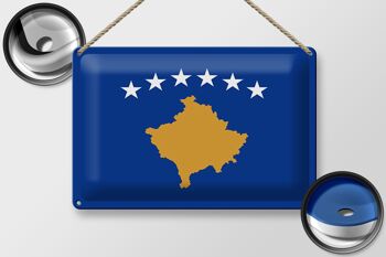 Signe en étain drapeau du Kosovo 30x20cm drapeau du Kosovo 2