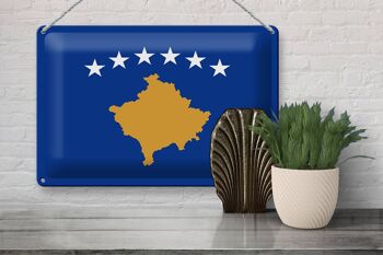 Signe en étain drapeau du Kosovo 30x20cm drapeau du Kosovo 3