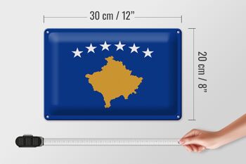 Signe en étain drapeau du Kosovo 30x20cm drapeau du Kosovo 4