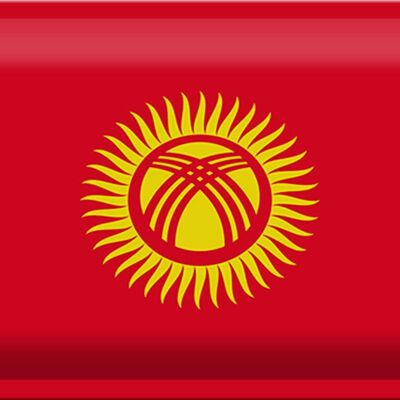 Blechschild Flagge Kirgisistan 30x20cm Flag of Kyrgyzstan