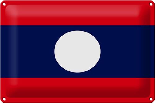 Blechschild Flagge Laos 30x20cm Flag of Laos