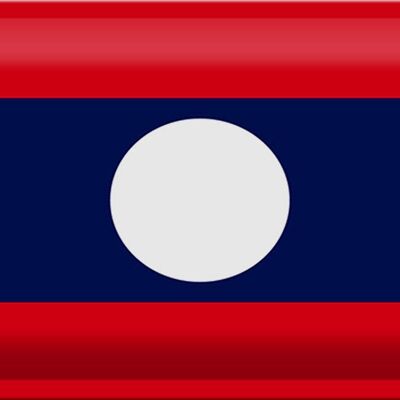 Targa in metallo Bandiera del Laos 30x20 cm Bandiera del Laos