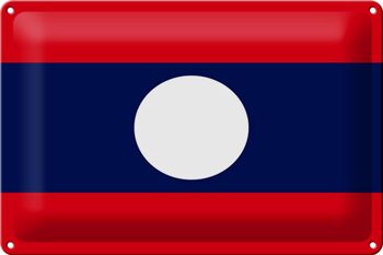 Signe en étain drapeau du Laos 30x20cm drapeau du Laos 1