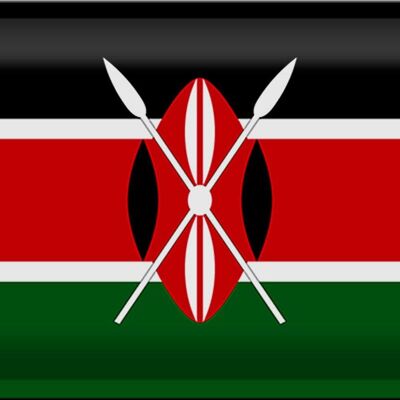 Targa in metallo Bandiera del Kenya 30x20 cm Bandiera del Kenya