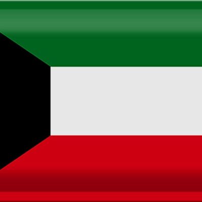 Targa in metallo Bandiera Kuwait 30x20 cm Bandiera del Kuwait
