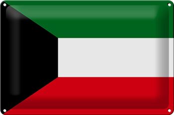 Drapeau en étain du Koweït, 30x20cm, drapeau du Koweït 1