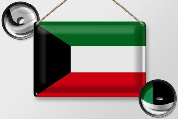 Drapeau en étain du Koweït, 30x20cm, drapeau du Koweït 2
