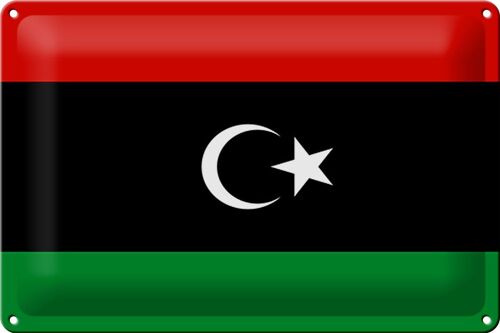 Blechschild Flagge Libyen 30x20cm Flag of Libya