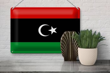 Signe en étain drapeau de la Libye 30x20cm drapeau de la Libye 3